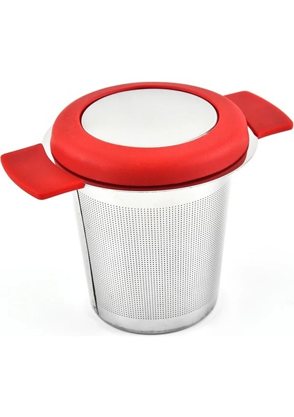 Kırmızı Stil Paslanmaz Çelik Çay Demlik Sepeti Çay Kahve Filtreleri Yeniden Kullanılabilir Filtre ve Kapaklı Ince Örgü Çay Süzgeci Mutfak Aksesuarları (Yurt Dışından)