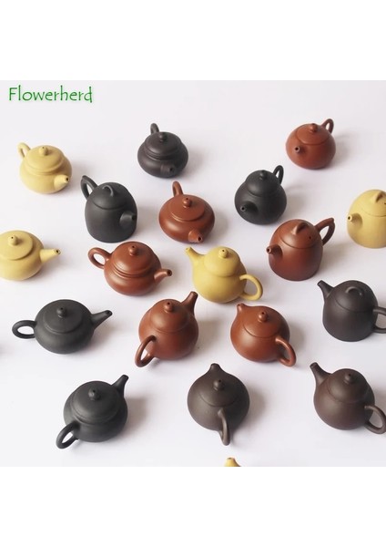 No.17 Stili Mini Çay Evcil Teaware Kung Fu Çay Seti Mor Kil Çay Potu El Yapımı Yaratıcı Parmak Pot Çay Oynama (Yurt Dışından)
