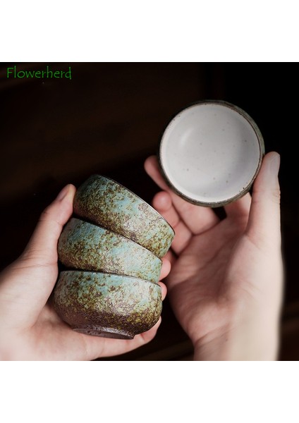 B1 Stili Seramik Porselen Çay Bardağı Teaware Kung Fu Çay Seti Bardak Çay Kasesi Fırın Değişimi Stoneware Retro Şapka Bardak (Yurt Dışından)