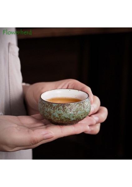 B1 Stili Seramik Porselen Çay Bardağı Teaware Kung Fu Çay Seti Bardak Çay Kasesi Fırın Değişimi Stoneware Retro Şapka Bardak (Yurt Dışından)
