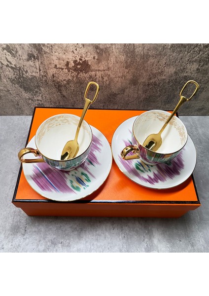 No.14 Tarzı Kemik Çini Kahve Fincanları ve Tabak Seti Zarif Altın Jant Çay Su Bardakları Güzel Çay Fincanı Seramik Mutfak Aksesuarları (Yurt Dışından) fırsatları