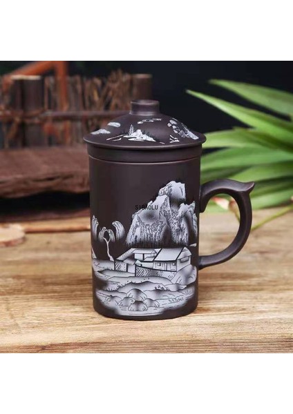 J Tarzı El Yapımı Yixing Dragonbeauty Mor Kil Çay Kapaklı Kupa ve Çay Demlik Çay Bardağı Ofis Su Bardağı Hediye Kupa Drinkware (Yurt Dışından) fırsatları