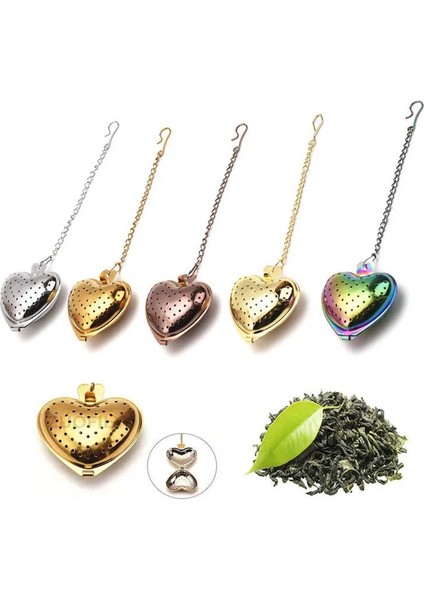 Gül Tarzı Faydalı Çay Otu Baharat Filtre Kevgir Kalp Şeklinde Demlik Filtre Süzgeç Topu Yeniden Kullanılabilir Metal Çay Poşeti Paslanmaz Çelik Demlik (Yurt Dışından) indirimleri