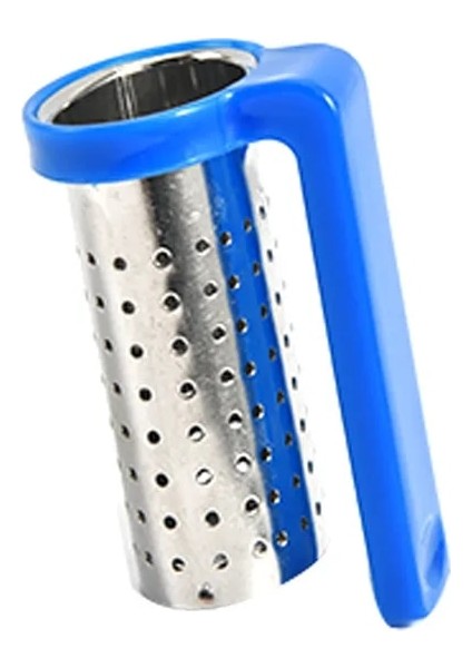 Koyu Mavi Stil Paslanmaz Çelik Çay Demlik Mini Gevşek Yapraklı Çay Süzgeç Bitkisel Baharat Filtresi Kolu Askı ile Drinkware Çay Aksesuarı (Yurt Dışından)