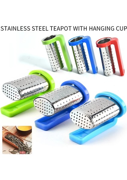 Koyu Mavi Stil Paslanmaz Çelik Çay Demlik Mini Gevşek Yapraklı Çay Süzgeç Bitkisel Baharat Filtresi Kolu Askı ile Drinkware Çay Aksesuarı (Yurt Dışından) fiyatları