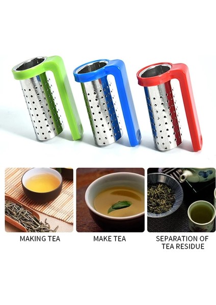 Koyu Mavi Stil Paslanmaz Çelik Çay Demlik Mini Gevşek Yapraklı Çay Süzgeç Bitkisel Baharat Filtresi Kolu Askı ile Drinkware Çay Aksesuarı (Yurt Dışından) modelleri