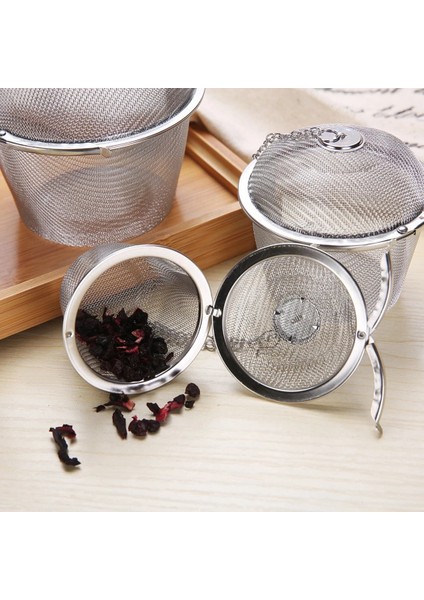Gümüş Tarzı Xl Beden 5 Boyutları Dayanıklı Gümüş Yeniden Kullanılabilir Paslanmaz Örgü Bitkisel Top Çay Baharat Süzgeç Çaydanlık Kilitleme Çay Filtresi Demlik Baharat Mutfak (Yurt Dışından) fiyatları
