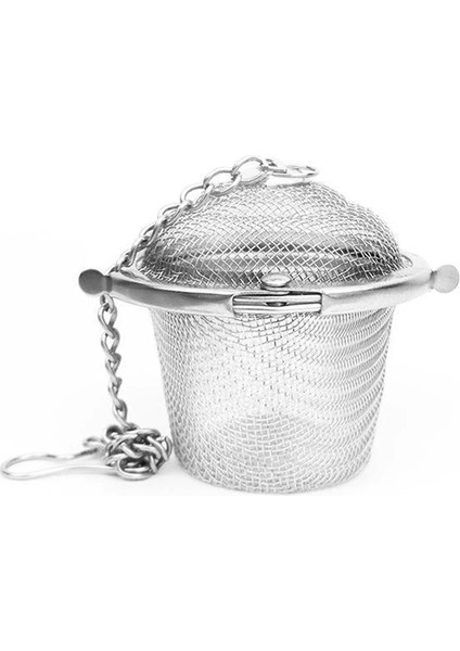 Gümüş Tarzı Xl Beden 5 Boyutları Dayanıklı Gümüş Yeniden Kullanılabilir Paslanmaz Örgü Bitkisel Top Çay Baharat Süzgeç Çaydanlık Kilitleme Çay Filtresi Demlik Baharat Mutfak (Yurt Dışından) fırsatları