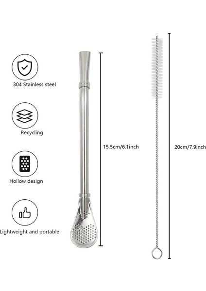Gümüş Tarzı Paslanmaz Çelik Hasır Filtreli Kaşık,yerba Mate Bombilla,uzun Saplı Temizleme Fırçalı Çay Süzgeci,gevşek Yaprak Çay Içme (Yurt Dışından) modelleri