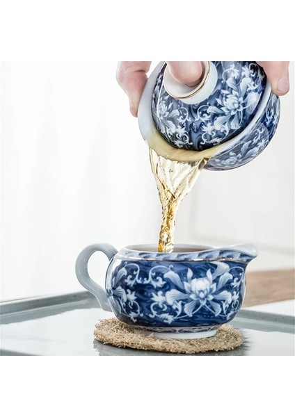Bir Stil 12X5.5CM 140ML Çin Mavi ve Beyaz Porselen Fuar Fincan El Yapımı Seramik Çay Süzgeç Filtre Çay Fincanı Çin Çay Seti Aksesuarları Drinkware (Yurt Dışından) fırsatları