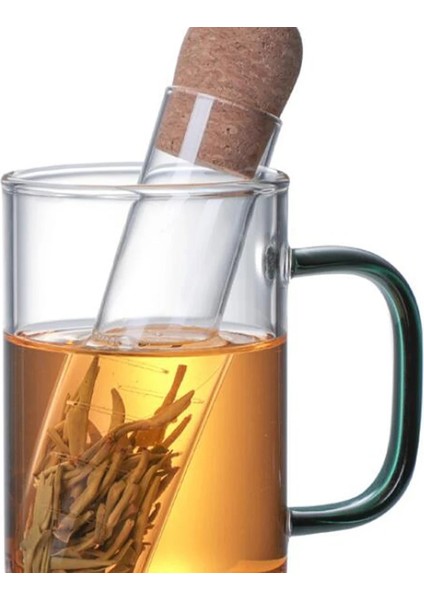 1 Adet Şeffaf Pratik Mini Boş Dayanıklı Cam Şişe Çay Demlik Tüp Çay Süzgeç Ofis Için Saklama Kabı A50 (Yurt Dışından)