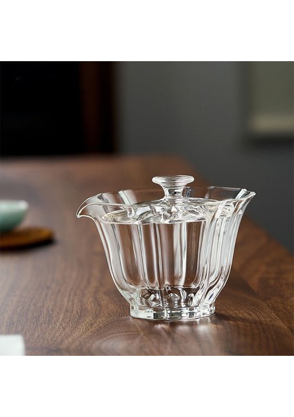 No.1 Stili Cam Gaiwan Şeffaf Yüksek Borosilikat Cam Bardak Puer Çay Kase Kupalar Chawan Çorba Kasesi Chhai Kung Fu Çin Çorbası Kapaklı (Yurt Dışından)