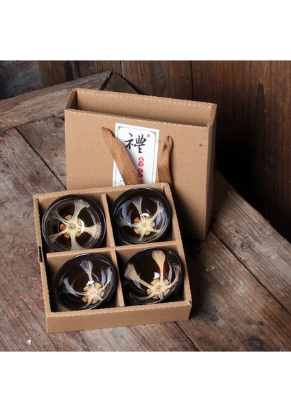 A5 Stili Seramik Porselen Çay Bardağı Kase Teaware Haz Fırın Değişim Fırçalanmış Renk Kum Altın Sır Usta Şapka Çay Bardağı Kung Fu Çay Bardağı Seti (Yurt Dışından)