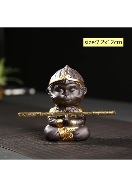 Açık Sarı Stil 1 Adet Mor Kil Çay Pet Güzel Maymun Kral Heykeli Çay Heykelcik Süs Butik Çay Aksesuarları El Sanatları Ev Dekorasyon (Yurt Dışından)