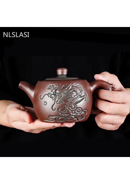 Bej Tarzı Nlslası Otantik Yixing Demlik Demlik Ham Cevher Özel Hediye Mor Kil Çay Seti Su Isıtıcısı Çin Çay Töreni Görgü Kuralları Demlik (Yurt Dışından)