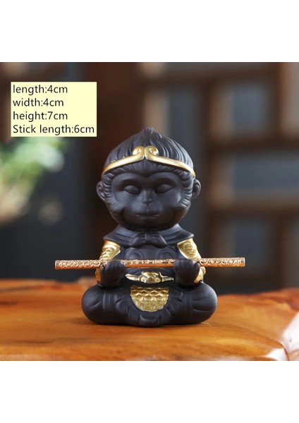 Koyu Gri Tarzı 1 Adet Mini Mor Kil Çay Pet Maymun Kral Heykelcik Araba Süsleme El Yapımı El Sanatları Butik Çay Seti Dekorasyon Aksesuarları (Yurt Dışından)