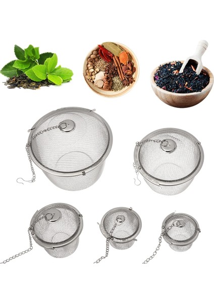 11CM Tarzı Çay Kilitleme Topu Için Yeniden Kullanılabilir Süzgeç Mesh Baharat Bitkisel Demlik Filtre Difüzör Paslanmaz Çelik Klip (Yurt Dışından)