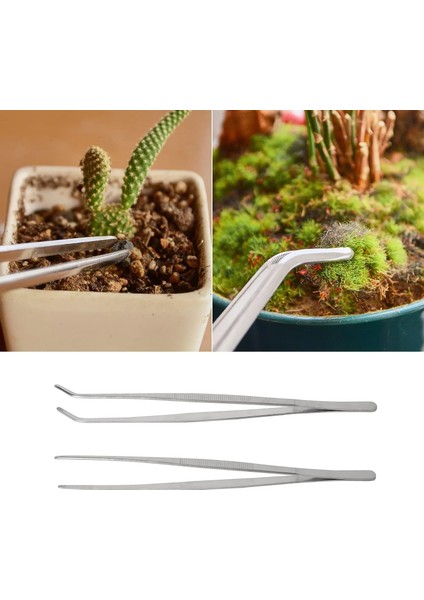 2 Adet Tarzı Uzunluk 12.5cm Inç Düz Kavisli Ucu Cımbız Paslanmaz Çelik Bahçe Tesisi Için Besleme Maşası Dikiş Makinesi Tamir Dıy Craft (Yurt Dışından)