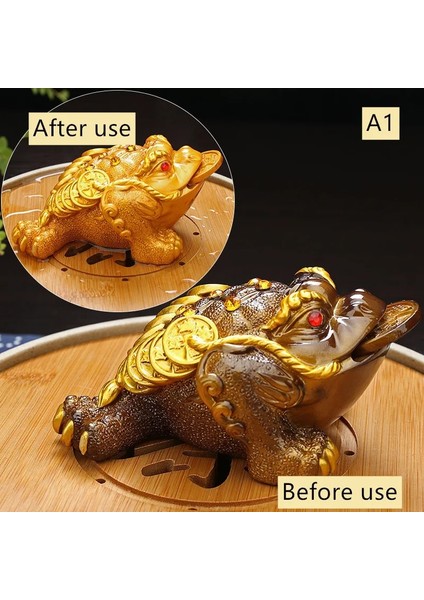 A1 -- 12.5X8X6CM Stili 1 Adet Reçine Renk Değiştiren Çay Pet Toad Heykelcik Kurbağa Heykeli Sikke Süs ile Butik Çay Masa Dekorasyon Aksesuarları El Sanatları (Yurt Dışından)