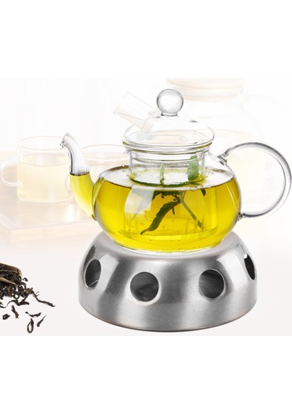 Gümüş Kahve Paslanmaz Çelik Isıtma Tabanı Ev Mum Pratik Yuvarlak Çaydanlık Isıtıcı Ofis Teaware Ayrılabilir Soba Tutucu (Yurt Dışından)
