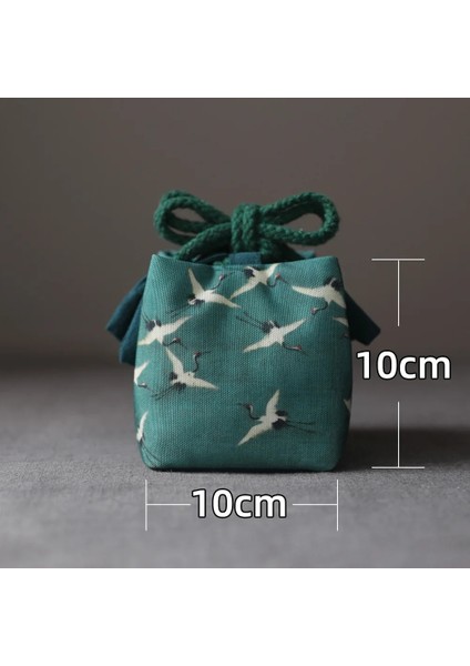 Erik Tarzı Sofra Çantası Kahve Saklama Çantası Seyahat Çay Seti Demlik Bardak Bez Çay Bardağı Antik Boyama Bez Çanta Kozmetik Çantası (Yurt Dışından)