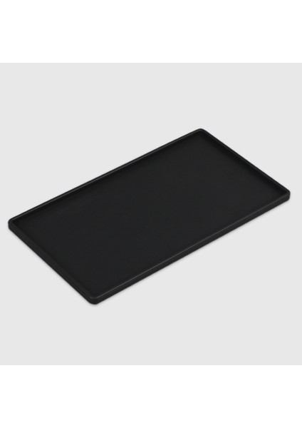 Siyah Stil 200X110X6,2 mm Silikon Kaymaz Mat Plastik Düz Yumuşak Tepsi Şişe Tutucu Kare Kaymaz Döndürülebilir Banyo Sabunu Tepsisi (Yurt Dışından)