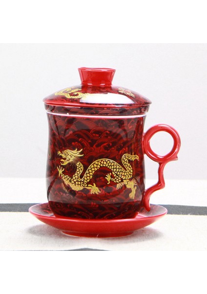 B Tarzı Dört Set Seramik Filtrelenmiş Çay Bardağı, Çay Bardağı ve Içme Fincanları Çiftlik Evi Dekoru Gaiwan Oda Dekorasyonu Mavi Porselen (Yurt Dışından) indirimleri