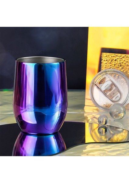 Gümüş Tarzı 12OZ Renkli Yerba Mate Kapaklı Bardak Çift Duvar 12 Oz Paslanmaz Çelik Kahve Soğuk Içecekler Mate Kupa Seti Saman Temizleme Fırçası (Yurt Dışından)