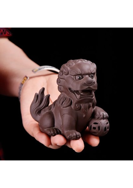 F 8.2x4.8x8.6cm Stili Yaratıcı Mor Kil Küçük Çay Pet Süsleme El Yapımı El Sanatları Hayvan Heykelcik Çay Töreni Aksesuarları Çay Masa Dekorasyon (Yurt Dışından) fırsatları