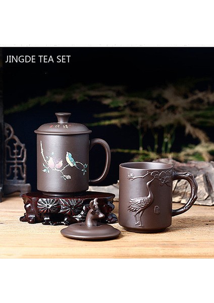 B2 Tarzı Yaratıcı Mor Kil Çay Fincanı Zarif El Yapımı Kapaklı Çay Bardağı Çay Makinesi Usta Cuese Teaware Içecek Aksesuarları (Yurt Dışından) fiyatları