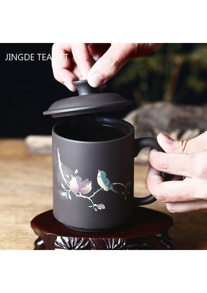 B2 Tarzı Yaratıcı Mor Kil Çay Fincanı Zarif El Yapımı Kapaklı Çay Bardağı Çay Makinesi Usta Cuese Teaware Içecek Aksesuarları (Yurt Dışından) indirimleri
