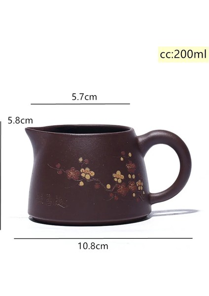 200ML Tarzı Otantik Yixing Mor Kil Fair Cup Cha Hai Erik Çiçeği Çay Fincanı El Yapımı Çay Seti Aksesuarları Ev Drinkware 200ML (Yurt Dışından)