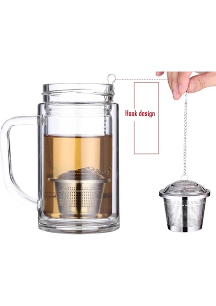 Orta Stil Çok Işlevli Çay Süzme Paslanmaz Çelik Yeniden Kullanılabilir Veya Mutfak Pişirme Baharat Torbası Zincirli Kapak Filtresi Gevşek Baharat Demlik (Yurt Dışından) fırsatları