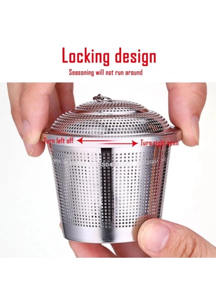 Orta Stil Çok Işlevli Çay Süzme Paslanmaz Çelik Yeniden Kullanılabilir Veya Mutfak Pişirme Baharat Torbası Zincirli Kapak Filtresi Gevşek Baharat Demlik (Yurt Dışından) indirimleri