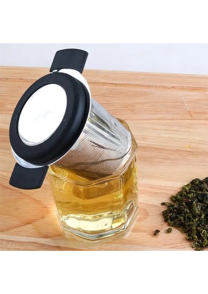 Yeşil Stil Paslanmaz Çelik Yeniden Kullanılabilir Çay Demlik Sepeti Kulplu Ince Örgü Çay Süzgeci Kapaklı Çay ve Kahve Filtreleri Gevşek Çay Yaprağı Için (Yurt Dışından) modelleri