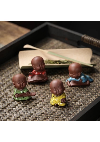 A2- 4.8x5.5cm Stili Yaratıcı Mor Kil Çay Pet Süsleme Güzel Küçük Buda Keşiş Heykelcik El Yapımı Heykel Çay Seti Dekor Bahçe Bonsai Sanat (Yurt Dışından)