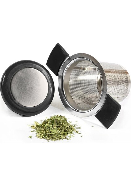 Yeşil Stil Paslanmaz Çelik Yeniden Kullanılabilir Çay Demlik Sepeti Kulplu Ince Örgü Çay Süzgeci Kapaklı Çay ve Kahve Filtreleri Gevşek Çay Yaprağı Için (Yurt Dışından) modelleri