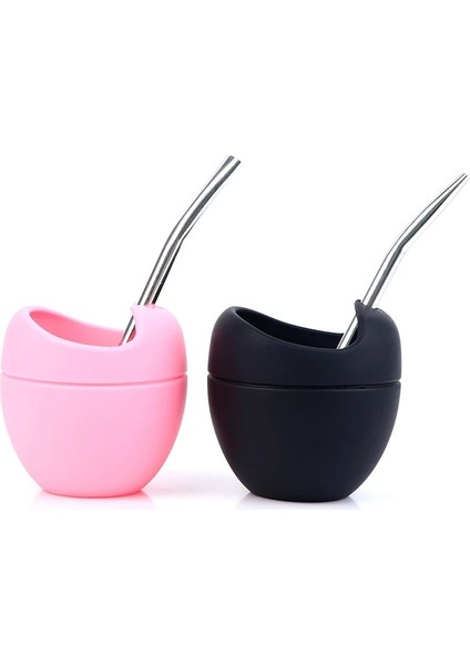 Pk Stili Blackpink 5oz Silikon Bombillas Yerba Mate Bardak Seti Yerba Bombilla Samanlı Çay Bardağı (Yurt Dışından)