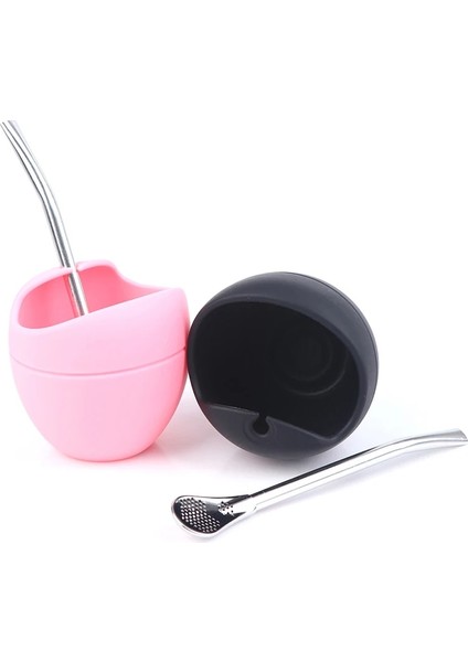 Pk Stili Blackpink 5oz Silikon Bombillas Yerba Mate Bardak Seti Yerba Bombilla Samanlı Çay Bardağı (Yurt Dışından)