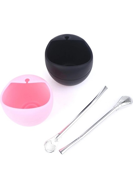 Pk Stili Blackpink 5oz Silikon Bombillas Yerba Mate Bardak Seti Yerba Bombilla Samanlı Çay Bardağı (Yurt Dışından)