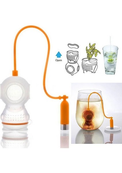 Dalgıç Çay Demlik Stili Silikon Çay Demlik Poop Denizkızı Şekilli Bitkisel Çanta Kahve Filtresi Difüzör Süzgeç Komik Alet Aksesuarları (Yurt Dışından)