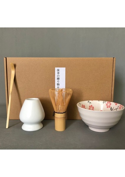 B7 Tarzı Et Geleneksel Matcha Hediye Seti Bambu Matcha Çırpma Teli Kepçe Seramik Matcha Kase Çırpma Tutucu Japon Çay Takımları (Yurt Dışından)