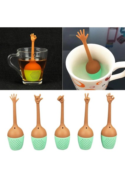 B Tarzı Komik El Hareketleri Çay Demlik Siyah Çay Süzgeç Fda Sınıfı Silikon Gevşek Yaprak Bitkisel Baharat Tutucu Çay Demleme Araçları (Yurt Dışından) fiyatları