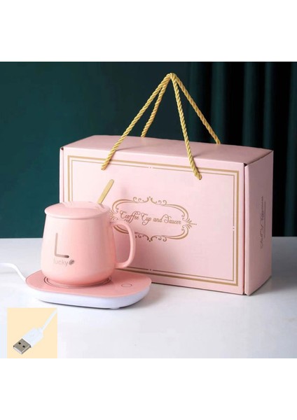 Pembe Tarzı Elektrikli Bardak Isıtıcı Ped Masaüstü Çay Sabit Sıcaklık Kahve Fincanı Süt Kupa Isıtıcı Coaster Tepsi Seramik Kupa Isıtma Pedi Ofis (Yurt Dışından)