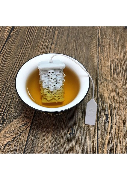 Kafatası Stili 2021 Yeni Yaratıcı Silikon Saplı Süzgeç Dinozor Gevşek Yapraklı Çay Demlik Uzun Saplı Dikey Çay Dik Silikon Süzgeç (Yurt Dışından)