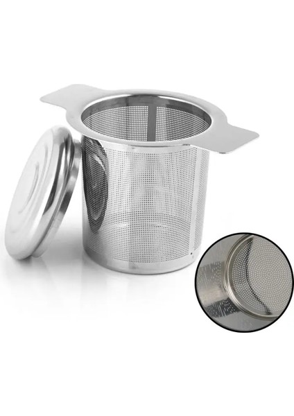 Kapak Stili ile Çift Saplı Çay Demlik Kapaklı Paslanmaz Çelik Ince Örgü Kahve Filtresi Çaydanlık Bardak Asılı Gevşek Yaprak Çay Süzgeç Bar Aracı (Yurt Dışından)
