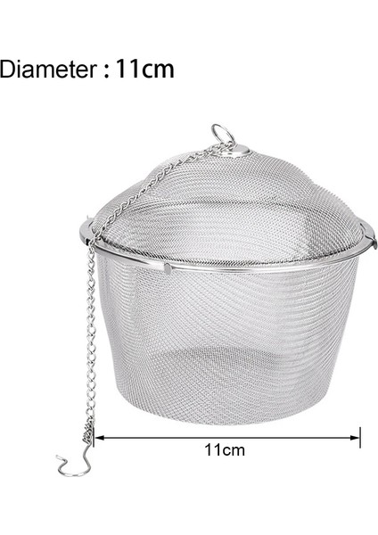 11CM Tarzı 304 Paslanmaz Çelik Çay Süzgeç Demlik Mutfak Aletleri Baharat Topu Örgü Baharat Pişirme Bitkisel Çay Çay Araçları Zincirli Top (Yurt Dışından)