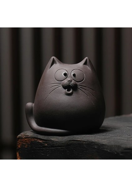 H Stili Mor Kum Çay Pet Kedi Süsler Çay Seti Aksesuarları El Yapımı Sevimli Mini Çay Masa Çay Töreni Süsleri Yükseltebilir (Yurt Dışından)