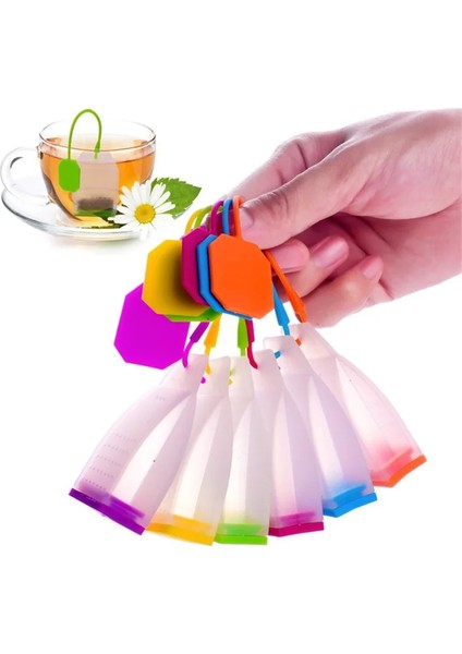 Mavi Stil 5 Adet Adet Set Yaratıcı Silikon Çay Süzgeç Torbaları Çay Yaprakları Demlikler Bitkisel Baharat Filtresi Difüzör Mutfak Teaware Aksesuarları (Yurt Dışından) modelleri