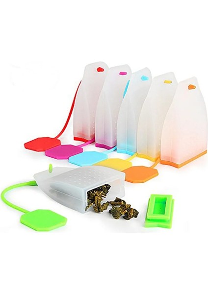 Mavi Stil 5 Adet Adet Set Yaratıcı Silikon Çay Süzgeç Torbaları Çay Yaprakları Demlikler Bitkisel Baharat Filtresi Difüzör Mutfak Teaware Aksesuarları (Yurt Dışından) fırsatları